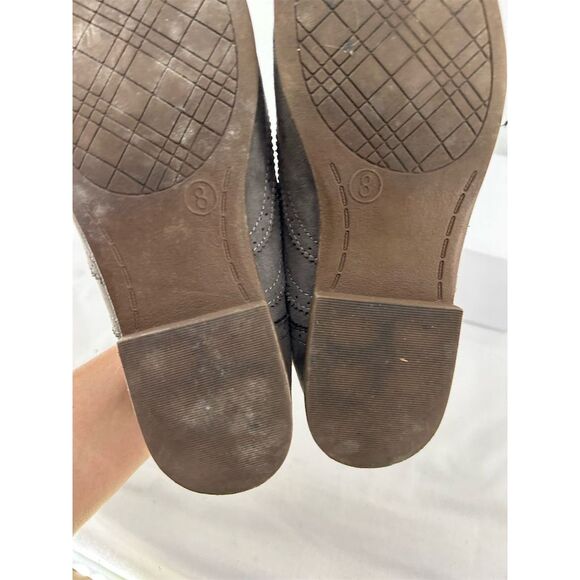 Merona Women's Gray Suede Oxfords Size 8 Casual Slip-On Flats - Picture 4 of 6